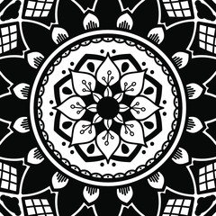 Ethnic Mandala Ornament. Arabic, Pakistan, Moroccan, Turkish, Indian, Spain motifs