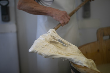 traditional farm mozzarella cheese manual preparation