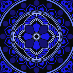 Ethnic Mandala Ornament. Arabic, Pakistan, Moroccan, Turkish, Indian, Spain motifs