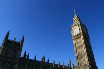 Fototapeta na wymiar Big Ben and Westminster Palace in London UK