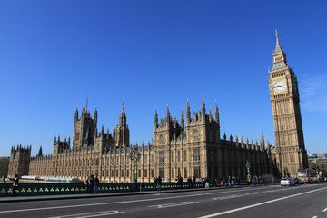 Obraz na płótnie Canvas Big Ben and Westminster Palace in London UK