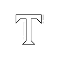 Text icon. Simple line, outline vector elements of design tools for ui and ux, website or mobile application