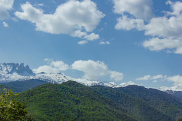 mountains and blue sky