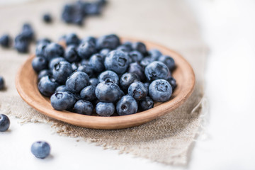 ripe blueberries on a plate