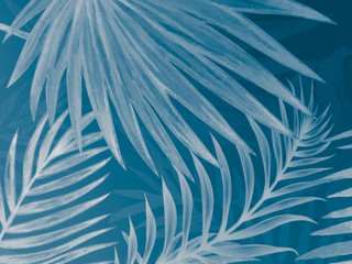 Beautiful abstract color white and blue leaves marble on white background, black blue granite tiles floor on blue background, love white leaves banners graphics, art mosaic decoration, blue flowers