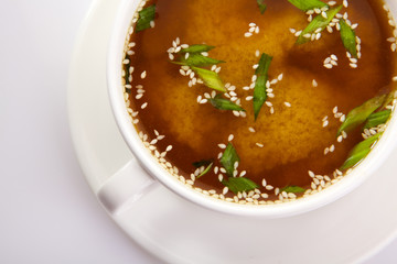 japanese soup isolated on white background