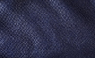 Synthetic blue nylon fabric, cloth texture background