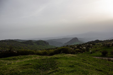 sunset in the mountains