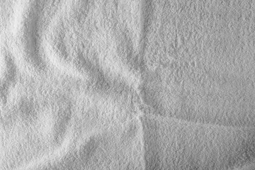 White crumpled textile, fabric background and texture