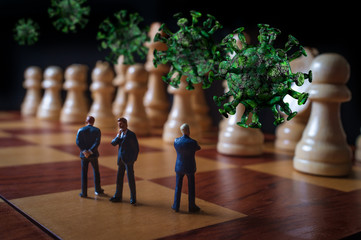 Chess Pieces Businessmen Caronavirus