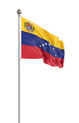 Flag of Venezuela blowing in the wind. Background texture. 3d rendering; waving flag. – Illustration.