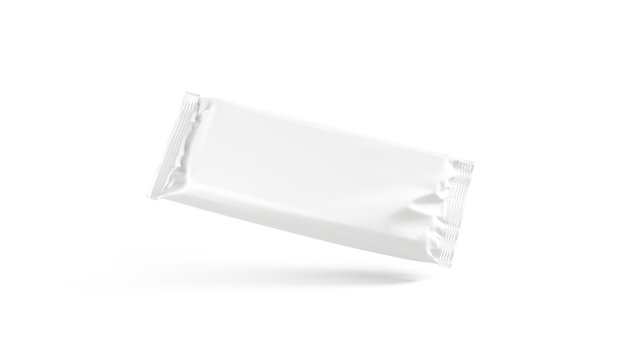 Blank White Chocolate Bar Foil Wrap Mock Up, No Gravity