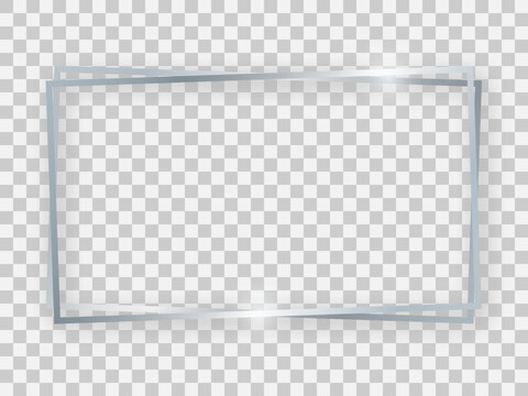 Double silver shiny 16x9 rectangular frame