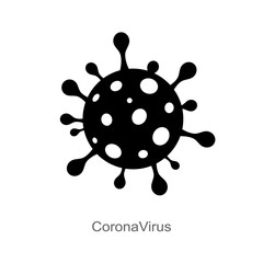 Coronavirus virus vector isolated on white. Bacteria Icon. Flat coronavirus bacteria icon for sign and symbol. Virus cells vector. Coronavirus bacteria COVID-2019. Dangerous cell from China, vector