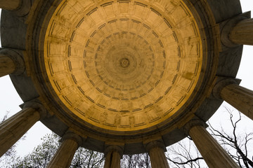 Spectacular illuminated roof of the District of Columbia War Memorial, West Potomac Park,...