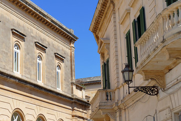 Details of the baroque that can be admired in the city of Lecce in Puglia