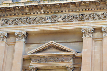Details of the baroque that can be admired in the city of Lecce in Puglia