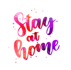 Stay at home handwritten lettering