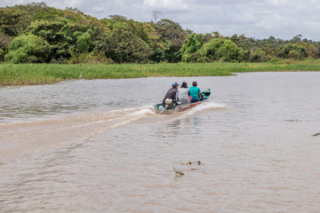 boat on the amazon river manaus