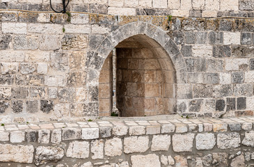 The loophole in the outer wall of the Temple Mount in the Old Town of Jerusalem in Israel