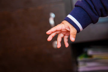 Baby cute hand in different actions