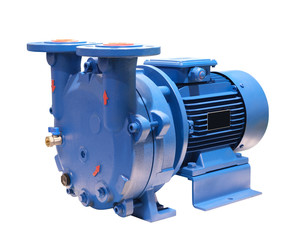 close up detail cross section impeller inside of electric centrifugal pump or blower for industrial