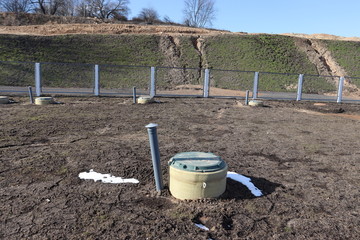 industiral luke in soil at construction site