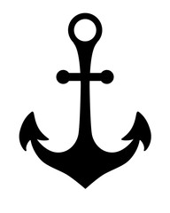 Anchor silhouette - vector illustration for logos and pictograms. The anchor is a black icon. Hand drawing on the marine theme.