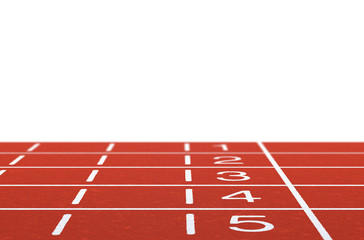 Running track with layout on white background