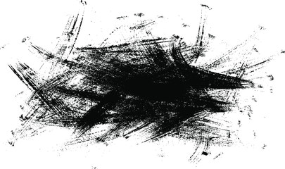 Vector brush sroke texture. Distressed uneven grunge background. Abstract distressed vector illustration. Overlay over any design to create interesting effect and depth. Black isolated on white. EPS10