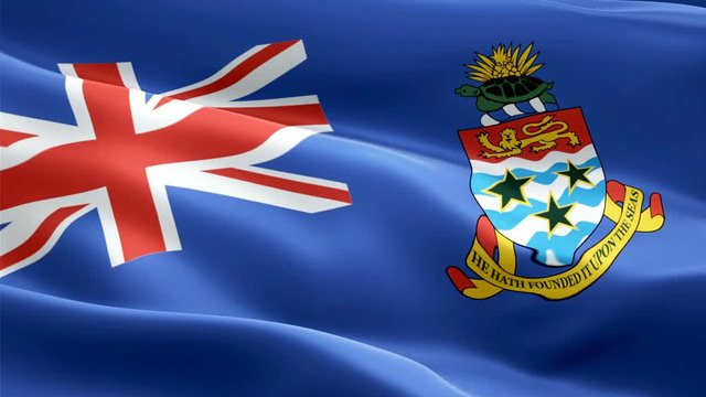 Grand Cayman flag Closeup 1080p Full HD 1920X1080 footage video waving in wind. National &lrm;&lrm;&lrm;&lrm;George Town&lrm;&lrm; 3d Grand Cayman flag waving. Sign of Cayman Islands seamless loop animation. Grand Cayman fla