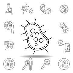 bacteria cell virus line icon. element of bacterium virus illustration icons. signs symbols can be used for web logo mobile app UI UX