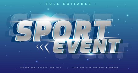 sport event text effect design editable vector, light effect theme, bold and modern style and elegant