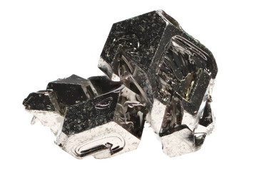 99.9999% fine palladium crystal isolated on white background