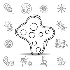 bacteria coccus education line icon. element of bacterium virus illustration icons. signs symbols can be used for web logo mobile app UI UX