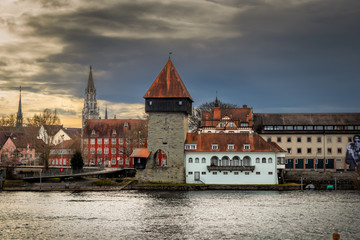 Rheintorturm building in Konstanz by the Bodensee lake in Germany