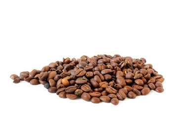 Coffee beans on a white background