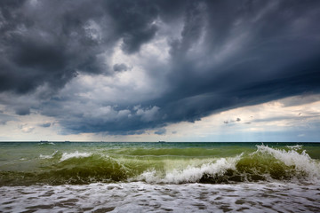 Storm on the sea. Seascape. The Black Sea