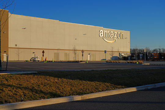 WEST DEPTFORD, NJ -23 FEB 2020- An Amazon fulfillment distribution logistics facility in New Jersey.