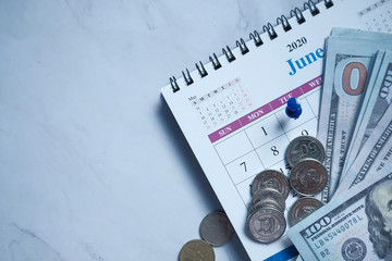 deadline concept with push pin on calendar date 