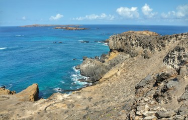 Deep blue water by the shores of Djeu in Cabo Verde