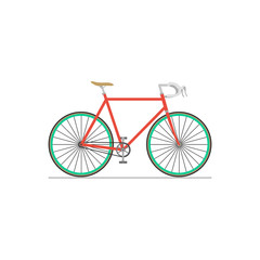 Road bike isolated flat icon on a white background.