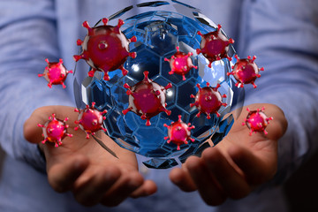 COVID-19 Business Finance Crisis Concept. Coronavirus Danger Pandemic. Global stress of world .
