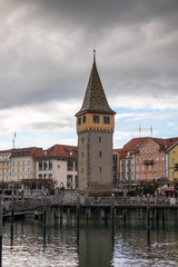 Port in old town Lindau by the Bodensee in Germany