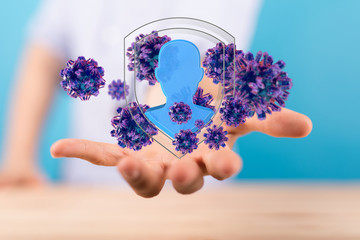 Corona Virus - Microbiology And Virology Concept - 3d Rendering.