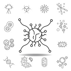 bacteria cell line icon. element of bacterium virus illustration icons. signs symbols can be used for web logo mobile app UI UX