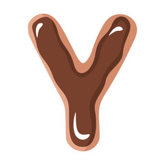 Letter of the donut alphabet on the white background