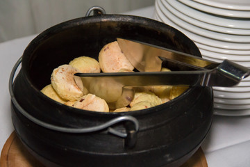 frying pan with potatoes