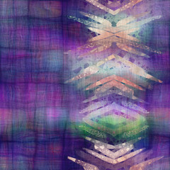 Fototapeta na wymiar Seamless purple and peach ombre fade painterly watercolor wash ethnic tribal boho pattern graphic design. Seamless repeat raster jpg pattern swatch.