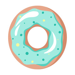 Letter of the donut alphabet on the white background